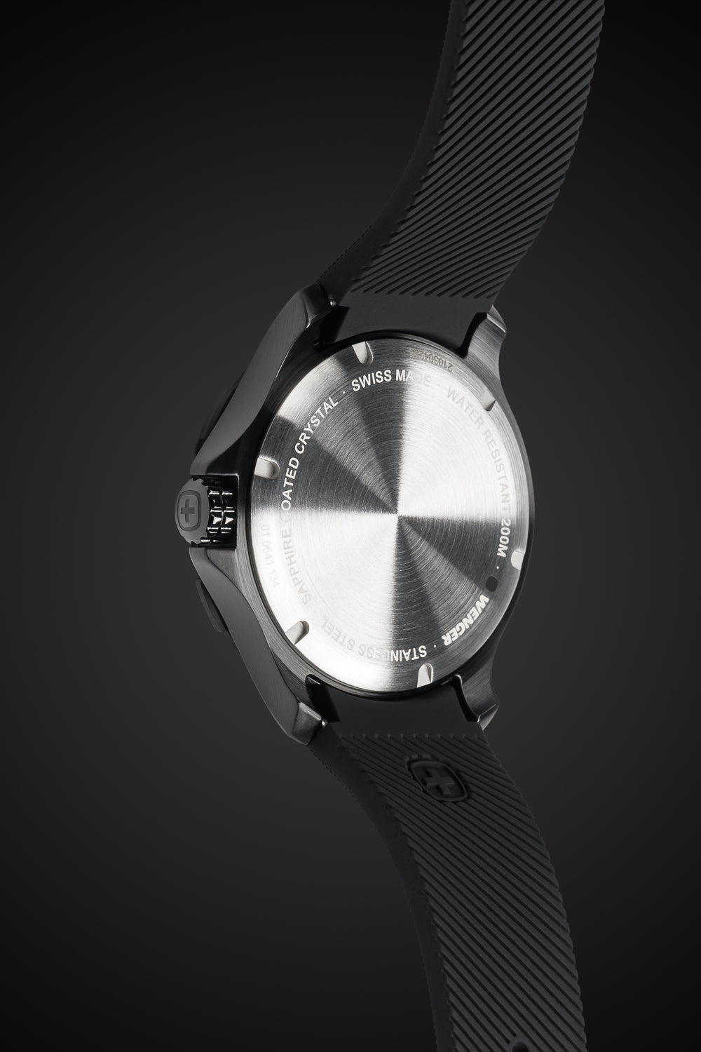 Wenger Seaforce Watch - Black with Black Dial and Black Silicone Strap