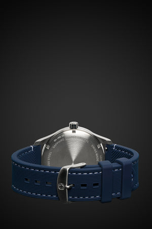 Wenger Attitude Watch - Stainless Steel with White Dial and Blue Silicone Strap