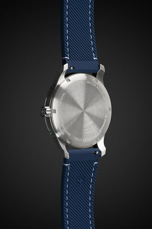 Wenger Attitude Watch - Stainless Steel with White Dial and Blue Silicone Strap
