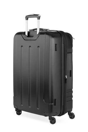 SWISSGEAR 7635 Expandable Hybrid Spinner 3 Piece Set – Black Hybrid split-case construction made of ABS, 1680D Ballistic Polyester Fabric and PVC 