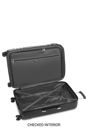 SWISSGEAR 7635 Expandable Hybrid Spinner 3 Piece Set – Black Elastic clothing tie-down straps to help prevent shifting of contents