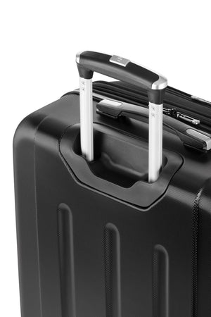 SWISSGEAR 7635 Expandable Hybrid Spinner 3 Piece Set – Black Push-button locking telescopic handle for easy pushing or pulling of luggage