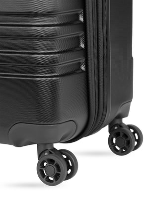 SWISSGEAR 7635 Expandable Hybrid Spinner 3 Piece Set – Black Eight 360-degree, multi-directional lightweight spinner wheels for superior mobility