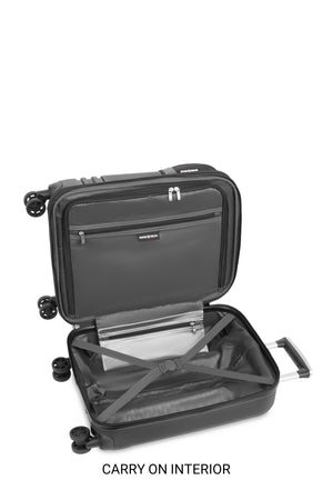 SWISSGEAR 7635 Expandable Hybrid Spinner 3 Piece Set – Black Carry-on integrates a zippered side wet pocket