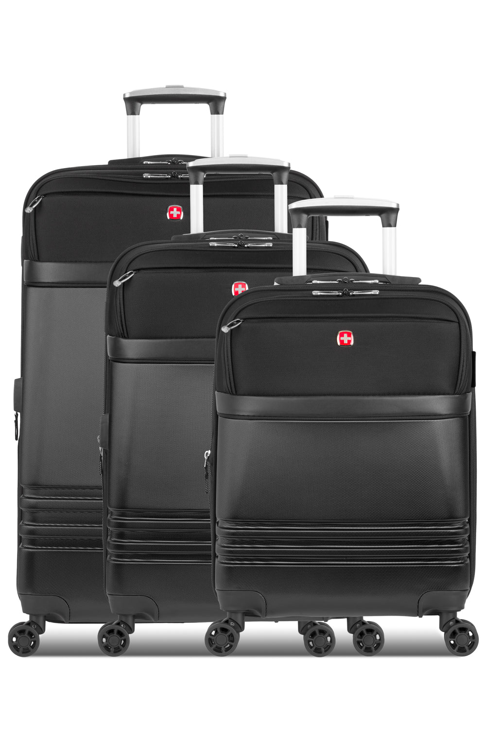 SWISSGEAR 3-Piece Hybrid Shell Spinner Set - Black - 03