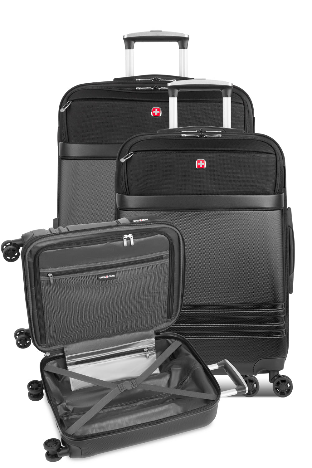 SWISSGEAR 3-Piece Hybrid Shell Spinner Set - Black - 09