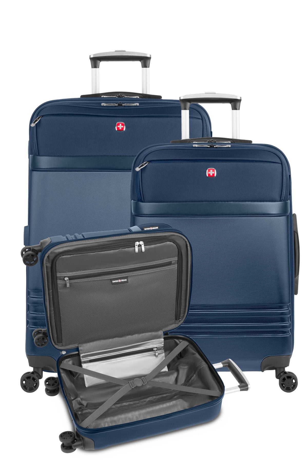 SWISSGEAR 3-Piece Hybrid Shell Spinner Set - Blue Sea - 06