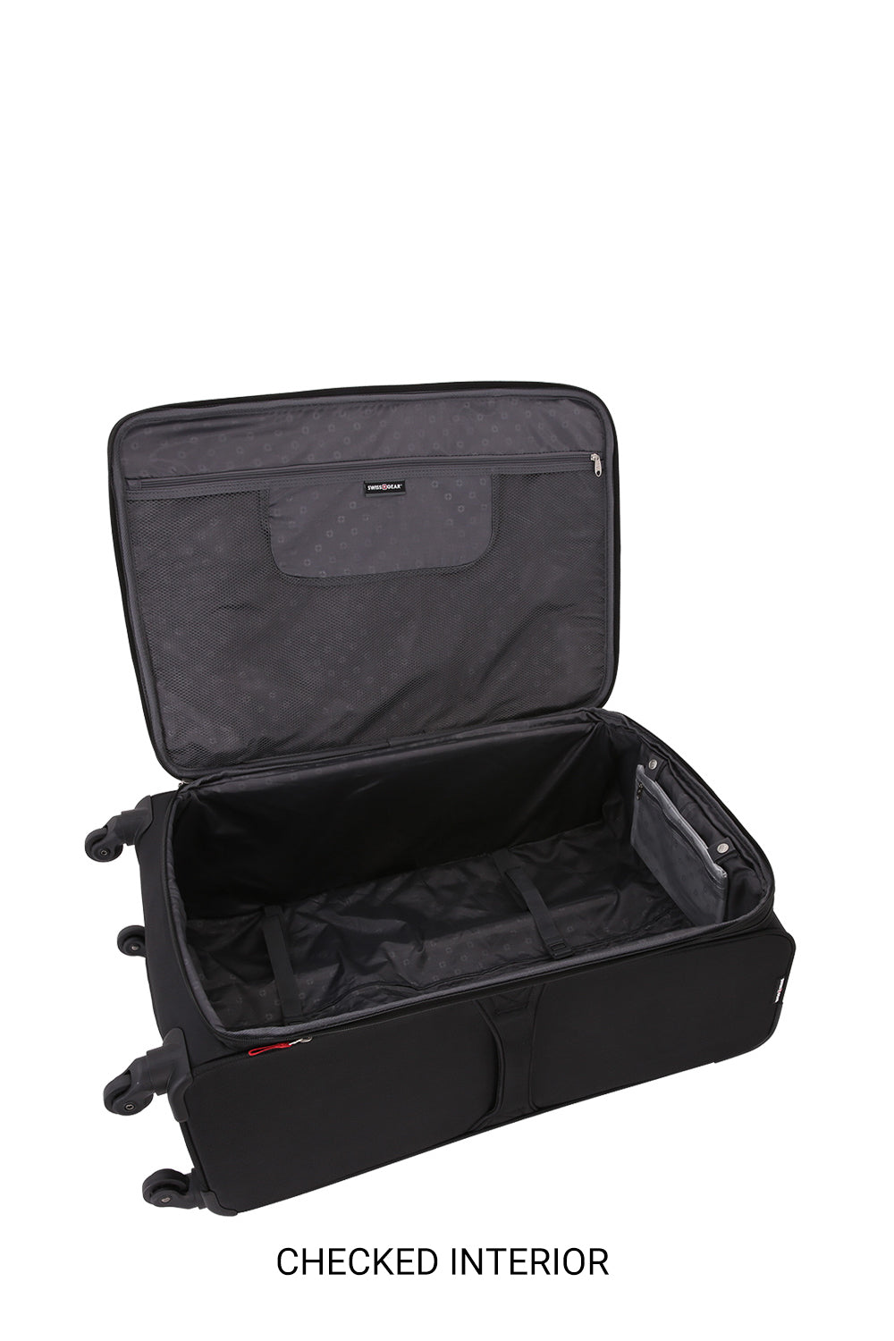 Swissgear 7676 Expandable Liteweight 3pc Spinner Luggage Set Adjustable clothing tie-down straps 