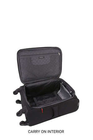 Swissgear 7676 Expandable Liteweight 3pc Spinner Luggage Set - Adjustable clothing tie-down straps 