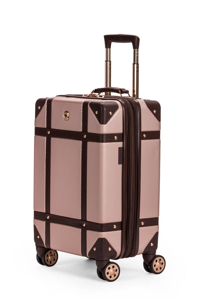 SWISSGEAR Vintage Trunk Carry-On Spinner in Blush