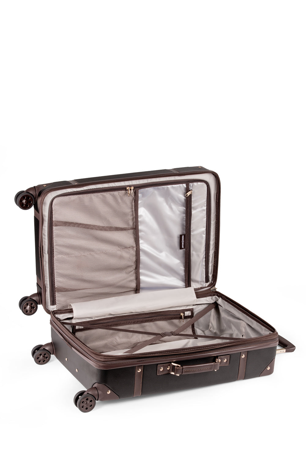 SWISSGEAR Vintage Trunk Large Checked Spinner in Brown/Black