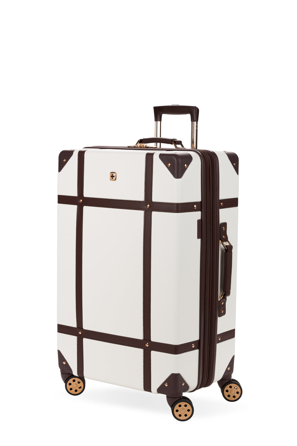 SWISSGEAR Vintage Trunk Large Checked Spinner in White