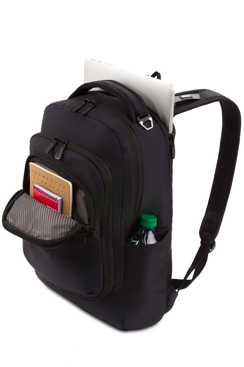 Swissgear Urban Escape 2pc Luggage Set Separate zippered compartment for a 16” laptop and a tablet sleeve keep electronics protected
