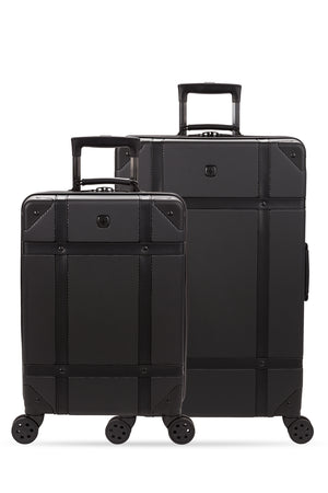 SWISSGEAR 7739 Expandable Trunk 2PC Spinner Set - Black/Black