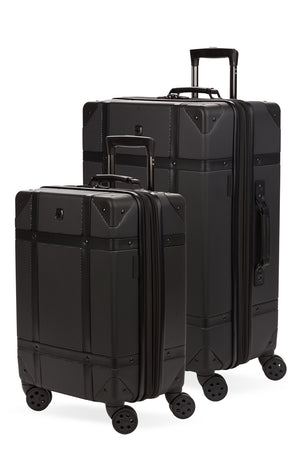 SWISSGEAR 7739 Expandable Trunk 2PC Spinner Set - Black/Black