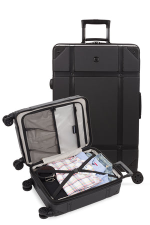 SWISSGEAR 7739 Expandable Trunk 2PC Spinner Set - Black/Black