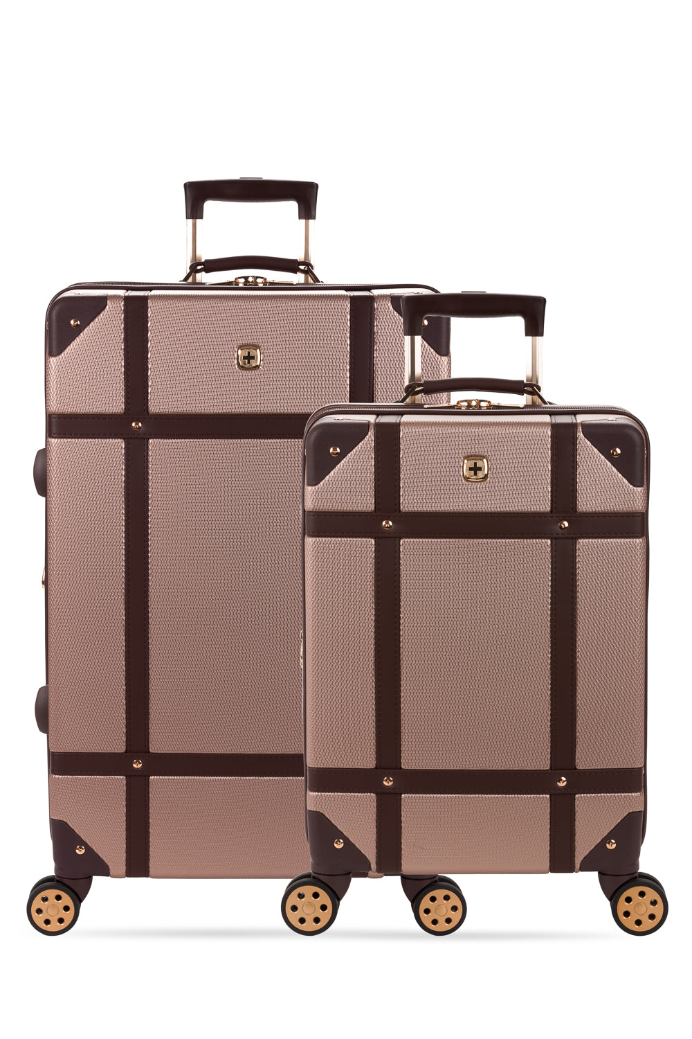 WAKE × Setinn Tour Case 2P Set SWISSGEAR Vintage Trunk 2-Piece Spinner Set in White