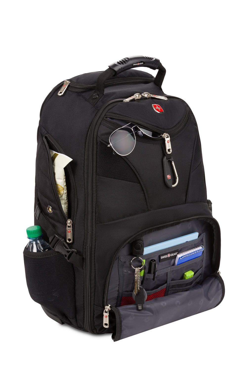 SWISSGEAR 1900 Rolling Laptop Backpack front organizer