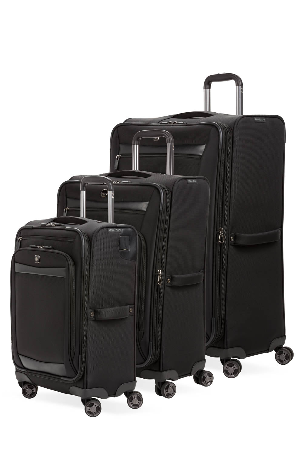 Swissgear 7811 Expandable 3 Pc Spinner Luggage Set - Black