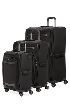 Swissgear 7811 Expandable 3 Pc Spinner Luggage Set - Black