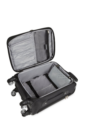 Wenger Identity Expandable Laptop Carry On Spinner Luggage Adjustable tie-down compression straps help prevent shifting of contents