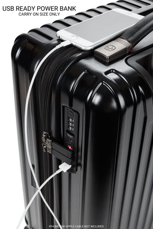 Swissgear 7910 Expandable 2pc Hardside Spinner Luggage Set with an integrated USB port 