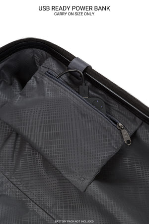 Swissgear 7910 Expandable 2pc Hardside Spinner Luggage Set with internal portable power bank