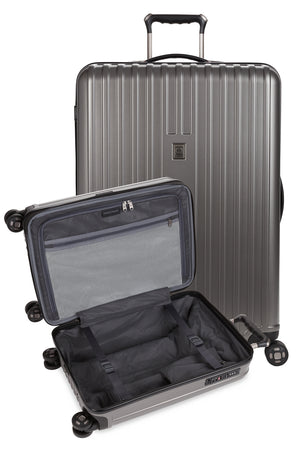 Swissgear 7910 Expandable 2pc Hardside Spinner Luggage Set - Zippered divider panel with large built-in packing pocket 