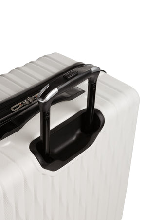 Swissgear 8018 Expandable Hardside Spinner 3pc Luggage Set - Egret - Co-molded top handle with soft rubber grip is comfortable and ruggedly durable