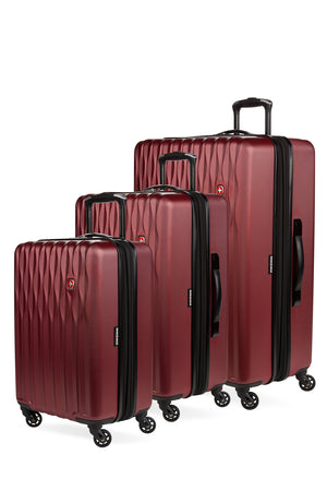 Swissgear 8018 Expandable Hardside Spinner 3pc Luggage Set - Wine Red