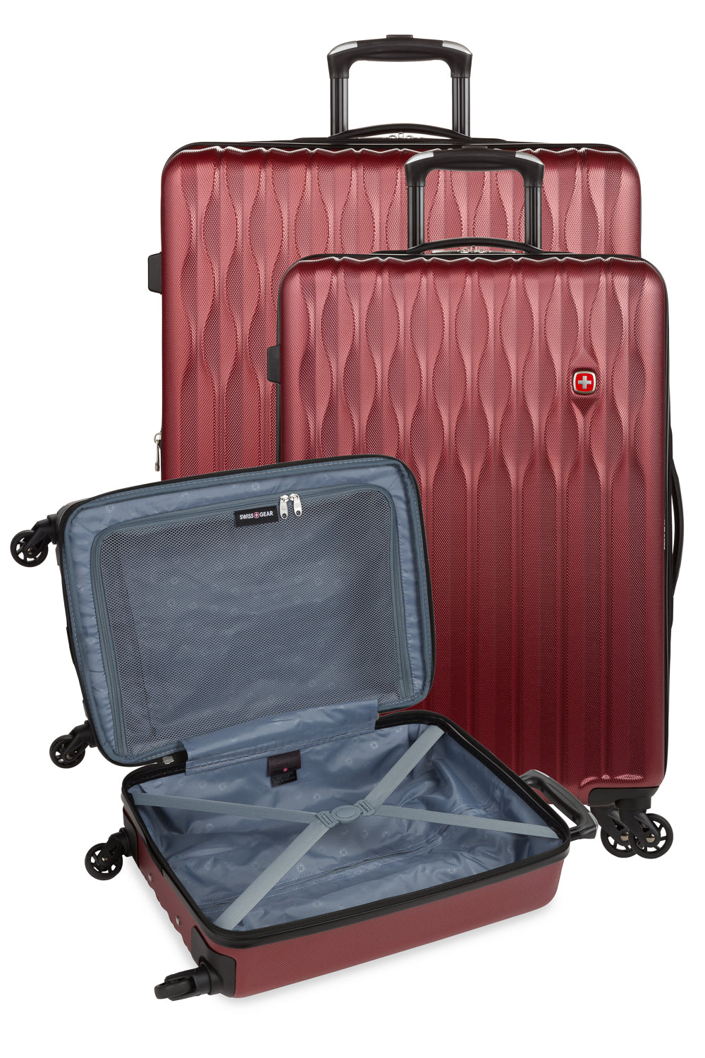 SWISSGEAR Wave 3-Piece Spinner Set in Merlot