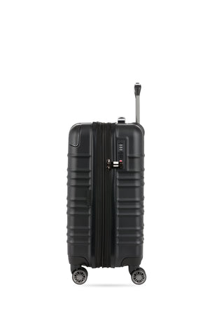 SWISSGEAR 8027 19” Expandable Carry On Hardside Spinner Luggage - Black Flush-mounted TSA-approved combination lock