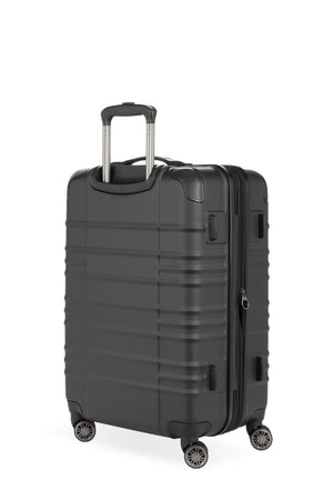 SWISSGEAR 8027 Medium Checked Expandable Hardside Spinner Luggage - Black Rugged ABS hardside case