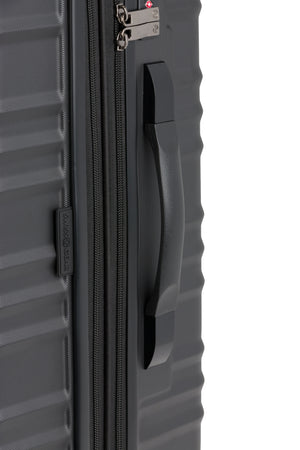 SWISSGEAR 8027 Medium Checked Expandable Hardside Spinner Luggage - Black w/ Molded side handle