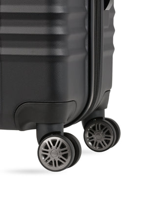 SWISSGEAR 8027 Medium Checked Expandable Hardside Spinner Luggage - Black Eight 360-degree wheels for superior maneuverability