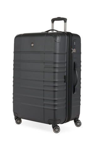 SWISSGEAR 8027 Large Checked Expandable Hardside Spinner Luggage - Black