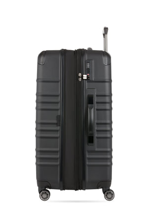 SWISSGEAR 8027 Large Checked Expandable Hardside Spinner Luggage - Black Expands for additional packing space