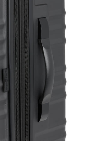 SWISSGEAR 8027 Large Checked Expandable Hardside Spinner Luggage - Black w/ Molded side handle