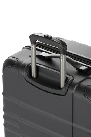 SWISSGEAR 8027 Large Checked Expandable Hardside Spinner Luggage - Black Premium push-button steel locking telescopic handle for easy pushing or pulling of luggage