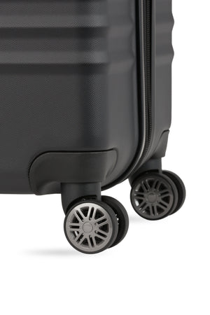 SWISSGEAR 8027 Large Checked Expandable Hardside Spinner Luggage - Black Eight 360-degree wheels for superior maneuverability