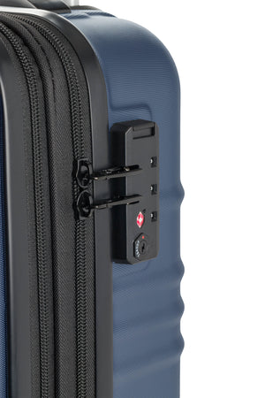 SWISSGEAR 8027 19” Expandable Carry On Hardside Spinner Luggage - Navy TSA-approved combination lock