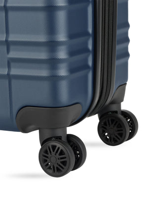 SWISSGEAR 8027 19” Expandable Carry On Hardside Spinner Luggage - Navy Eight 360-degree wheels for superior maneuverability