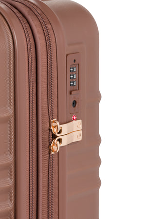 SWISSGEAR 8027 19” Expandable Carry On Hardside Spinner Luggage in Maple with Flush-mounted TSA-approved combination lock