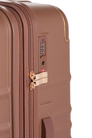 SWISSGEAR 8027 Large Checked Expandable Hardside Spinner Luggage - Maple Flush-mounted TSA-approved combination lock