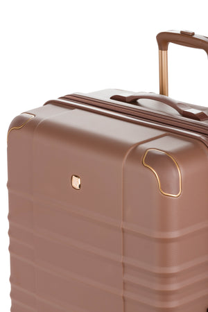 SWISSGEAR 8027 Large Checked Expandable Hardside Spinner Luggage - Maple with front corner protectors