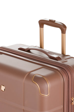 SWISSGEAR 8027 Large Checked Expandable Hardside Spinner Luggage - Maple with Rose gold hardware