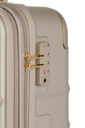 SWISSGEAR 8027 Expandable Spinner 3 Piece Luggage Set - Sand TSA-approved combination lock for peace of mind