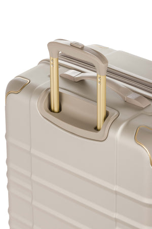 SWISSGEAR 8027 Expandable Spinner 3 Piece Luggage Set - Sand Premium, push-button steel locking telescopic handle for easy pushing or pulling of luggage