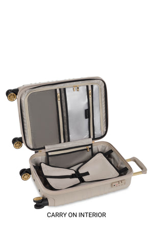 SWISSGEAR 8027 Expandable Spinner 3 Piece Luggage Set - Sand Adjustable clothes compression panel helps prevent shifting of contents and side zippered accessory pocket for smaller items
