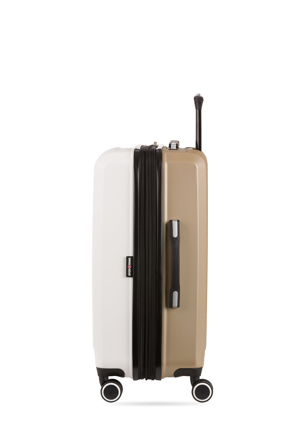 SWISSGEAR Duet Medium Checked Spinner in Ivory/Taupe